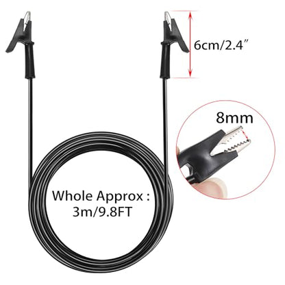 Sumnacon 2 Pcs Dual Ended Crocodile Alligator Clips with Wires,9.9 ft/3m - size: 3 m
