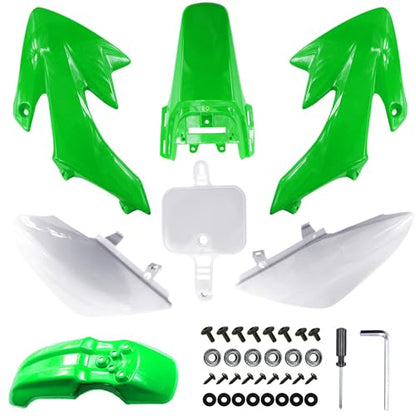 PRO BAT 7 PCs CRF50 Plastic Fender Kit XR50 Fairing Fender Kit Motorcycle - color: White, Green
