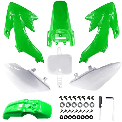 PRO BAT 7 PCs CRF50 Plastic Fender Kit XR50 Fairing Fender Kit Motorcycle - color: White, Green