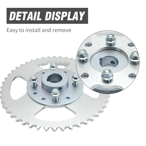 Heavy Duty 40 41 420 Chain 48Tooth Rear Sprocket with 8 Hole & 1/4" Keyway and 1" Bore Go Kart Hub, Replacement for Predator 212cc 196cc 6.5hp Engine Go Cart Mini Bike Powersports Parts