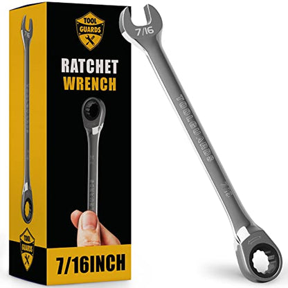 Ratcheting Wrench - Slim Profile - Ratchet Wrench, 7/16" Wrench - size: 7/16"