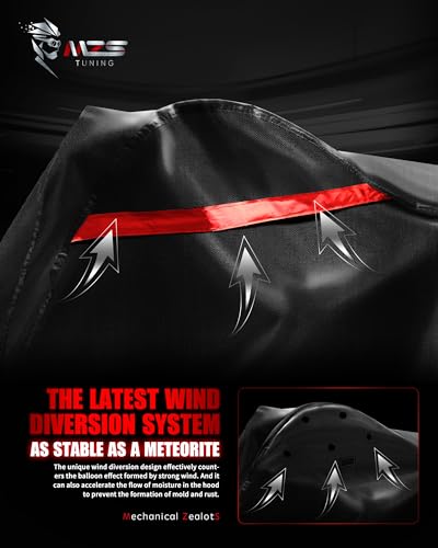 MZS Motorcycle Cover Waterproof Outdoor fits up to 73" Street Bikes Scooter - size: Medium 73 inches