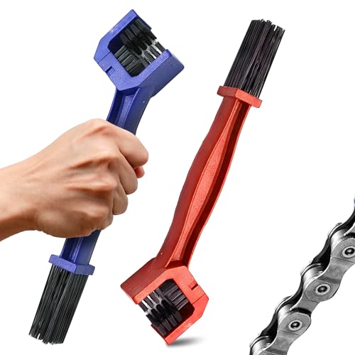 ALPENKOK 2 Pcs Motorcycle Chain Brush, 3-Sided O-Ring Safe Cleaning Set - size: 1 Count (Pack of 2)