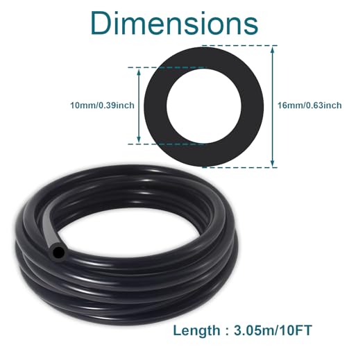 Vacuum Hose Automotive, 10 FT 3/8 Inch ID Vacuum Line - size: 3/8" (10mm) - 10FT