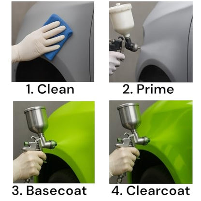 LiME LiNE Automotive Basecoat + Reducer Combo Kit - Mix 1:1 - Makes 1 Quart Sprayable - Clearcoat Required (Black Basecoat + Reducer) - color: Black