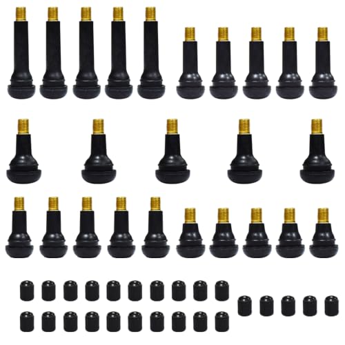 5 pcs Each 5 Kinds Tire Valve Stems TR412 TR413 TR414 TR415 TR418 Snap-in Rubber Tubeless for 0.453"(11.5mm) Rim Holes Standard Replacement for Cars Trucks Automotives Total 25 pcs