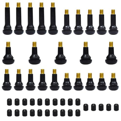 5 pcs Each 5 Kinds Tire Valve Stems TR412 TR413 TR414 TR415 TR418 Snap-in Rubber Tubeless for 0.453"(11.5mm) Rim Holes Standard Replacement for Cars Trucks Automotives Total 25 pcs