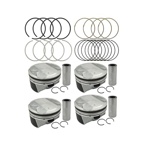 4Pcs STD Engine Piston & Ring Kit, 23041-2E800 23040-2E601 Replacement Piston & Piston Rings Compatible with Hyundai Kona Veloster Elantra/with Kia 2.0L 2017-2019