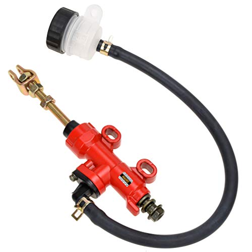 HIAORS Rear Brake Master Cylinder Reservoir Compatible with Coleman KT196 CK100 98cc 196cc 212cc 2.8HP 6.5HP Yerf Dog GX150 150cc Go Kart Buggy 110cc 125cc 250cc ATV Quad Pit Dirt Bike Parts Red - color: Red