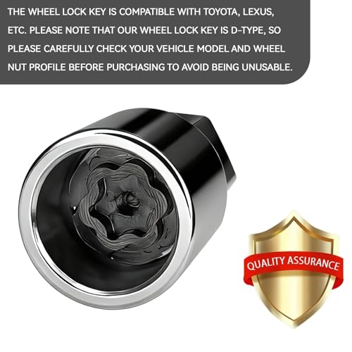 D-Wheel Locking Lug Nut Removal Tool Key for Toyota, Professional Anti-Theft Lock Nut Remover Socket, Lost Wheel Lock Key Replacement for Tacoma, Camry, Corolla, Tundra, Automotive Tools