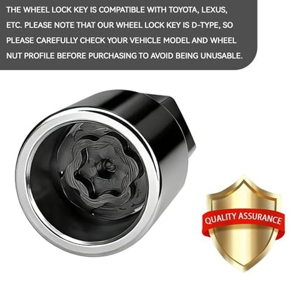 D-Wheel Locking Lug Nut Removal Tool Key for Toyota, Professional Anti-Theft Lock Nut Remover Socket, Lost Wheel Lock Key Replacement for Tacoma, Camry, Corolla, Tundra, Automotive Tools