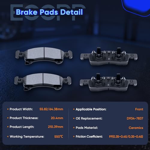 Front Brake Pads,ECCPP Ceramic Brake Pad Sets For Ford For Expedition 02-06 - size: Front D934-7837