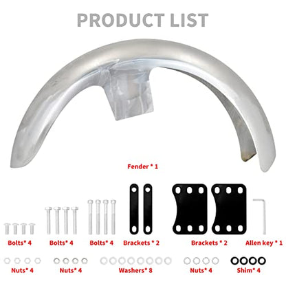 21 inch Front Fender Mudguards For 120 / R21 Tire Bagger Touring - size: For 21 inch 120 / R21 Wheel, style: Unpainted
