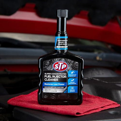 STP Super Concentrated Fuel Injector Cleaner, Injector Cleaner Unclogs Dirty Fuel Injectors and Restores Lost Power, 12 Oz