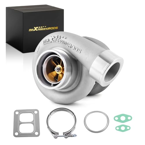 maXpeedingrods T4 Turbo Turbocharger for 4.0L-6.0L Engine, Billet Compressor Wheel, for Chevrolet Camaro Silverado 1500, for Ford Mustang, for Dodge Challenger Charger, Street JD Series