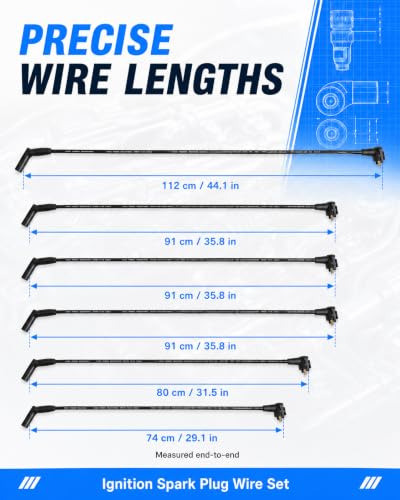 ST-6093 Ignition Spark Plug Wire Set 8mm 6-Pack for Ford