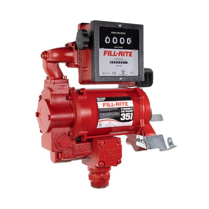Fill-Rite FR311VLN 115V/230V 35 GPM Fuel Transfer Pump with Mechanical Meter (Gallons) - Heavy-Duty Electric Pump with High Flow Rate and Durable Construction - style: Pump & Meter (Liters) Only
