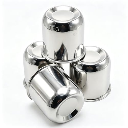 3.19 Inch Sliver Wheel Center Caps Compatible with Trailer Truck RV SUV Wheel Rims, 4Pcs Steel Chrome Push Through Trailer Center Caps, 3.17 Inch Height (3.19in) - size: 3.19in