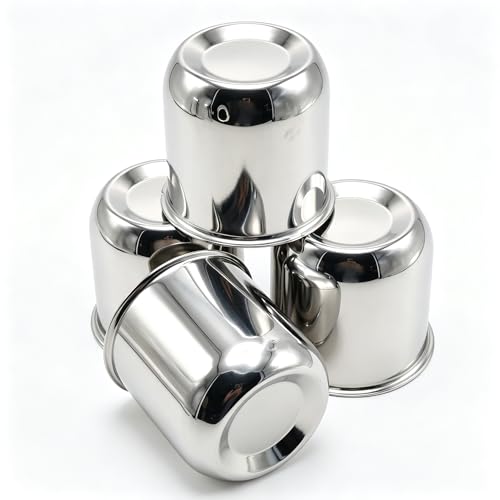 3.31 Inch Sliver Wheel Center Caps Compatible with Trailer Truck RV SUV Wheel Rims, 4Pcs Steel Chrome Push Through Trailer Center Caps, 2.99 Inch Height (3.31IN) - size: 3.31IN