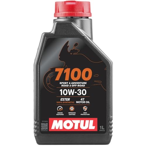 Motul 7100 4T 10W-30 Full Synthetic Motorcycle Oil - Ester Core Technology - API SP JASO MA2 Wet Clutch and DCT Safe - Engine Protection for Honda, Hero, TVS Motor - 1L - color: 10W-30, size: 1L