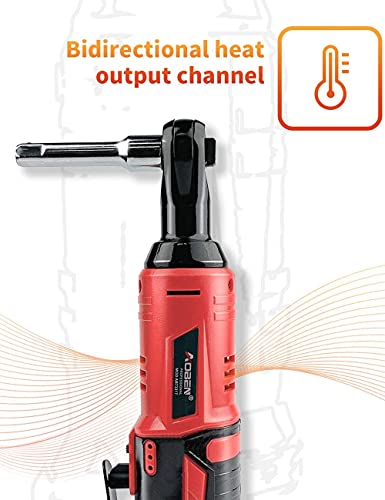 AOBEN 3/8" 12V Power Electric Ratchet Wrench Set with 1 2000mAh Lithium-Ion Battery And Charger - color: Ruby Red