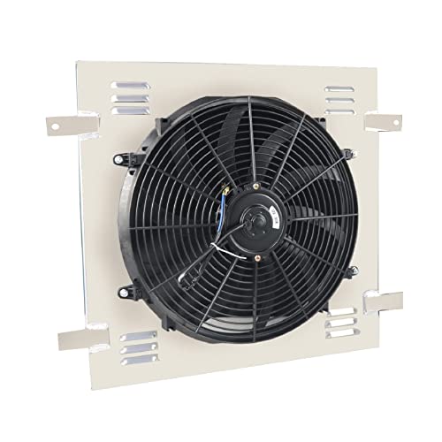 Radiator Shroud Fan for Jeep JK 2007-2017 Wrangler 2018 Wrangler JK 2018 07 08 09 10 11 12 13 14 15 16 17 Aluminum Shroud+16" Fan