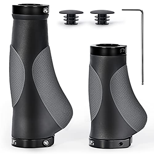 PRUNUS Bike Grips Rubber Ergonomic Antislip Handlebar Grips for MTB Bicycle - color: black