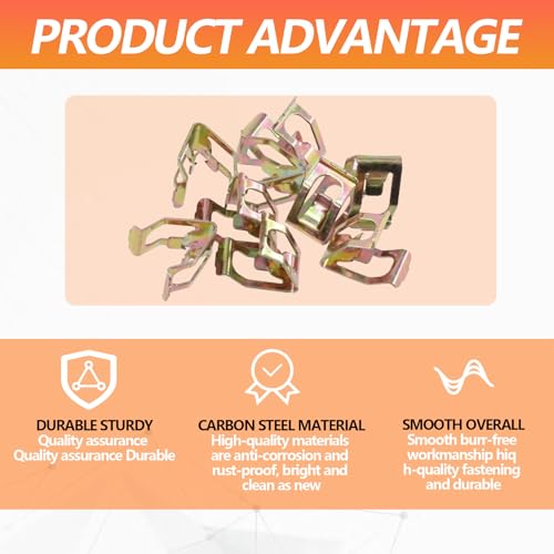 270Pcs 18 Sizes Auto Car U-Clip Metal Trim Panel Spring Clip Trim Moulding Clip Kit 4A0-867-276A Compatible with VW Audi