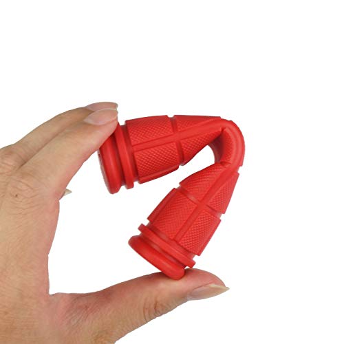 4 Pairs Bicycle Handle Bar Grips Mushroom Grips for BMX/MTB/Road Mountain Bikes - color: red