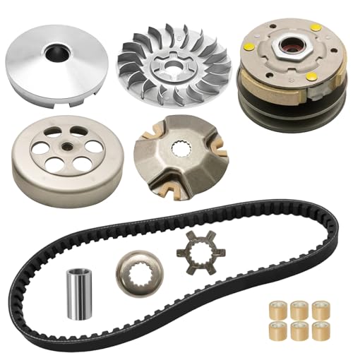Saihisday Transmission Rebuild Kit Replacement Clutch Kit, Includes Clutch Variator Assembly Drive Belt and Roller Weights, Replacement for Polaris Sportsman ATV Fit for 90cc