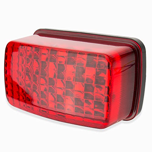 ATV LED Tail Light Taillight 5KM-8472C-10-00 Compatible with Yamaha Rhino Kodiak Grizzly Big Bear Bruin Wolverine Viking（Red lens#1） - color: Red lens#1