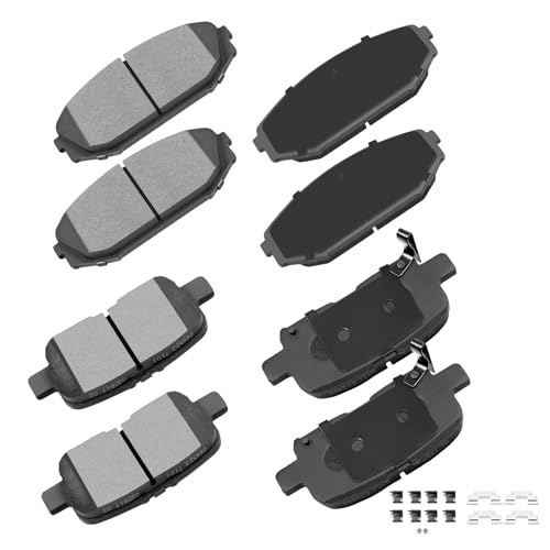 cciyu D793 D865 Brake Pads w/Hardware Front Rear Disc Brake Pad Set - size: Front[D793] + Rear[D865]