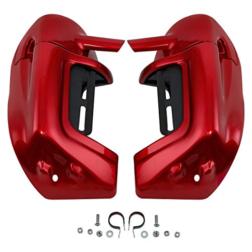 XFMT Lower Fairing Motorcycle Lower Vented Leg Fairing with Glove Box Fit For 1983-2013 Harley Touring Road King Street Glide Electra Glide Ultra Classic, Red - color: Red For Harley Touring '83-'13