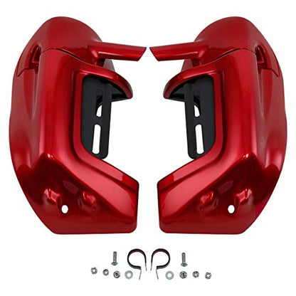 XFMT Lower Fairing Motorcycle Lower Vented Leg Fairing with Glove Box Fit For 1983-2013 Harley Touring Road King Street Glide Electra Glide Ultra Classic, Red - color: Red For Harley Touring '83-'13