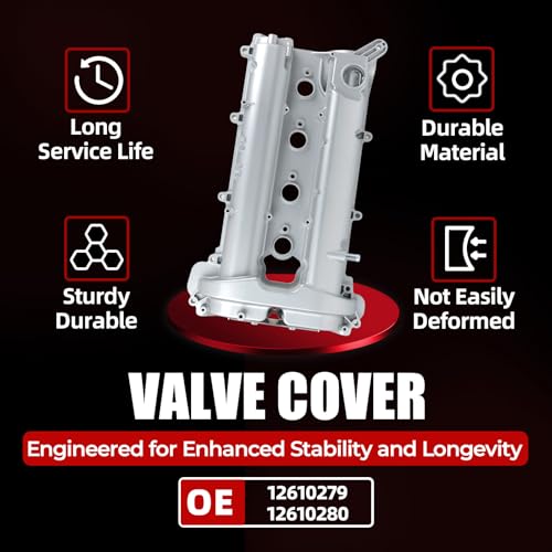 MITZONE Valve Cover Compatible with 2010-2017 GMC Terrain Chevy Equinox Captiva Malibu Buick LaCrosse Regal Verano 2.4L Replace 12610279 12610280