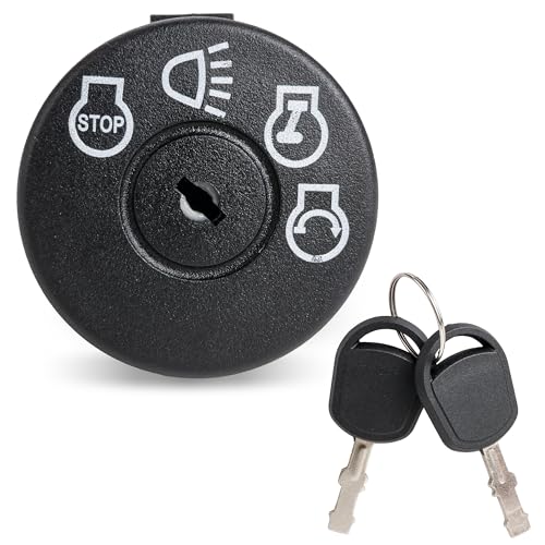 BlueStars 532175566 GY20074 Ignition Switch with Key 4-Position 7-Terminal - for Husqvarna Craftsman Dixon Cub Cadet John Deere L105 L100 L110 E100 D100 LA100 Lawn Mower 175566 175442 163968 925-1741 - size: 532175566 - 7 Terminals