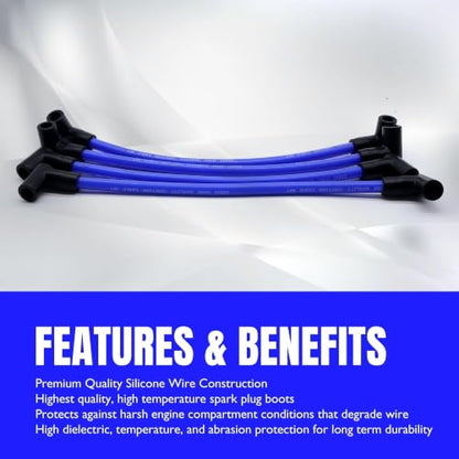 4 Pcs Spark Plug Wire 6" Replace 18-8816-1 ZF478V - style: ZF478V