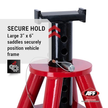 AFF 10 Ton Pair of Jack Stands, Heavy Duty, Pinlock for Trucks & Equipment - size: Medium Height
