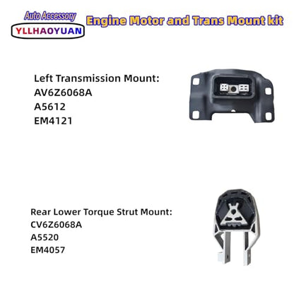 Yllhaoyuan Set of 3 Complete Engine & Transmission Mounts - size: Focus 2012-2018 2.0L L4