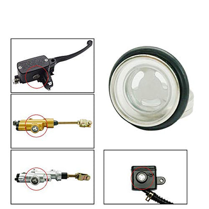 2 Sets 18mm Sight Glass Lens Gasket Repair Kit Motorcycle Front Rear Brake Clutch Master Cylinder