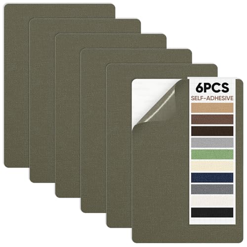 Canvas Repair Patch 5.5 x 8 Inches 6Pcs Self-Adhesive Waterproof Canvas Patch Kit for Repairing Tents,Sofas,Boat Covers,Camping Chair,Awnings,Car Seats.（Army Green） - color: Army Green, size: 5.5"×8"
