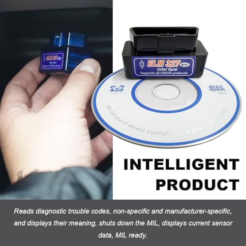 KVAEY OBDII Car Auto Diagnostic Scanner, ELM327 Automotive Bluetooth Scan Tool and Code Reader, Professional Car Bluetooth Engine Fault Code Reader, Universal Car Accessories (Black & Blue) - color: Black & Blue, size: 1 PCS
