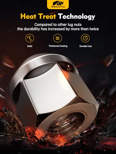 MIKKUPPA 9/16-18 Open End Lug Nuts, Chrome 32PCS Tire Lug Nut Set - color: Chrome, size: 9/16-18 - 32 PCS