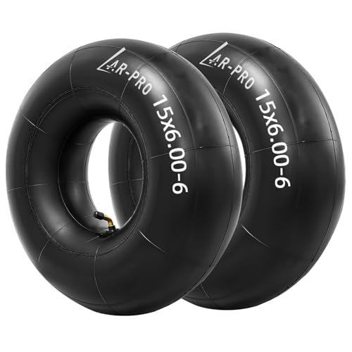 AR-PRO (2-Pack) 15x6.00-6" Inner Tubes with TR87 Bent Valve Stem – Replacement Heavy-Duty Tire Tubes for Lawn Mowers, Tractors, Wheelbarrows, Go-Karts, ATVs, Garden Utility Equipment - size: 15x6.00-6,TR-87
