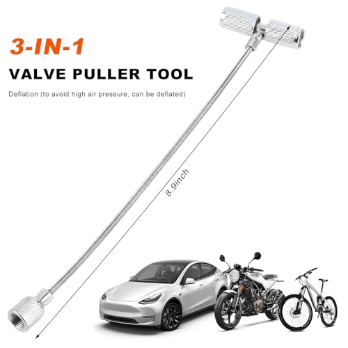 Valve Stem Installation Fishing Tool, 3 in 1 Tire Plug Core Remover Wheel Stems Fishing Tool, Multifunction Car Valve Stem Puller Plug Core Repair Tools, Car Accessories