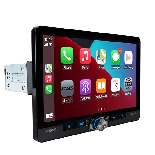 Jensen J1CA10FL 10.1" Wireless Apple CarPlay Android Auto Single/Double DIN - size: 10-Inch Wireless Stereo