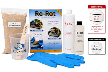 Re-Rot Wood Repair Kit, 48 oz Epoxy with Wood Filler & Tools - size: 48 Ounce