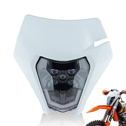 Dirt Bike Led Headlight Motorcycle 2020-2022 Enduro Headlight Kit for EXC EXCF SX SXF XC XCF XCW XCFW (White-Dual 5) - color: White-Dual 5