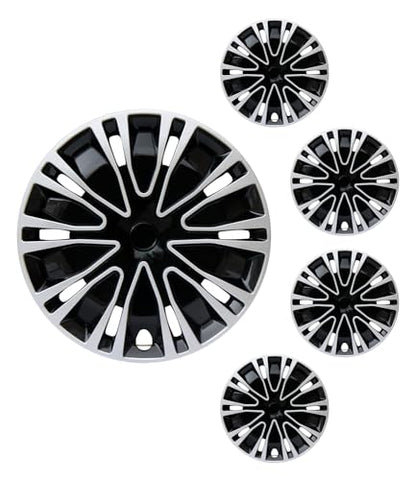 17 inch Hubcaps ABS Replacement for Steel Wheel（Non-Alloy） Snap-on Set of 4 - color: BK-Silver-Black, size: 17-inch