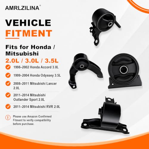 Engine Motor Mounts Kit for Lancer 2008-2011 - size: 2011 Mitsubishi Lancer ES/GT/SE 2.0L